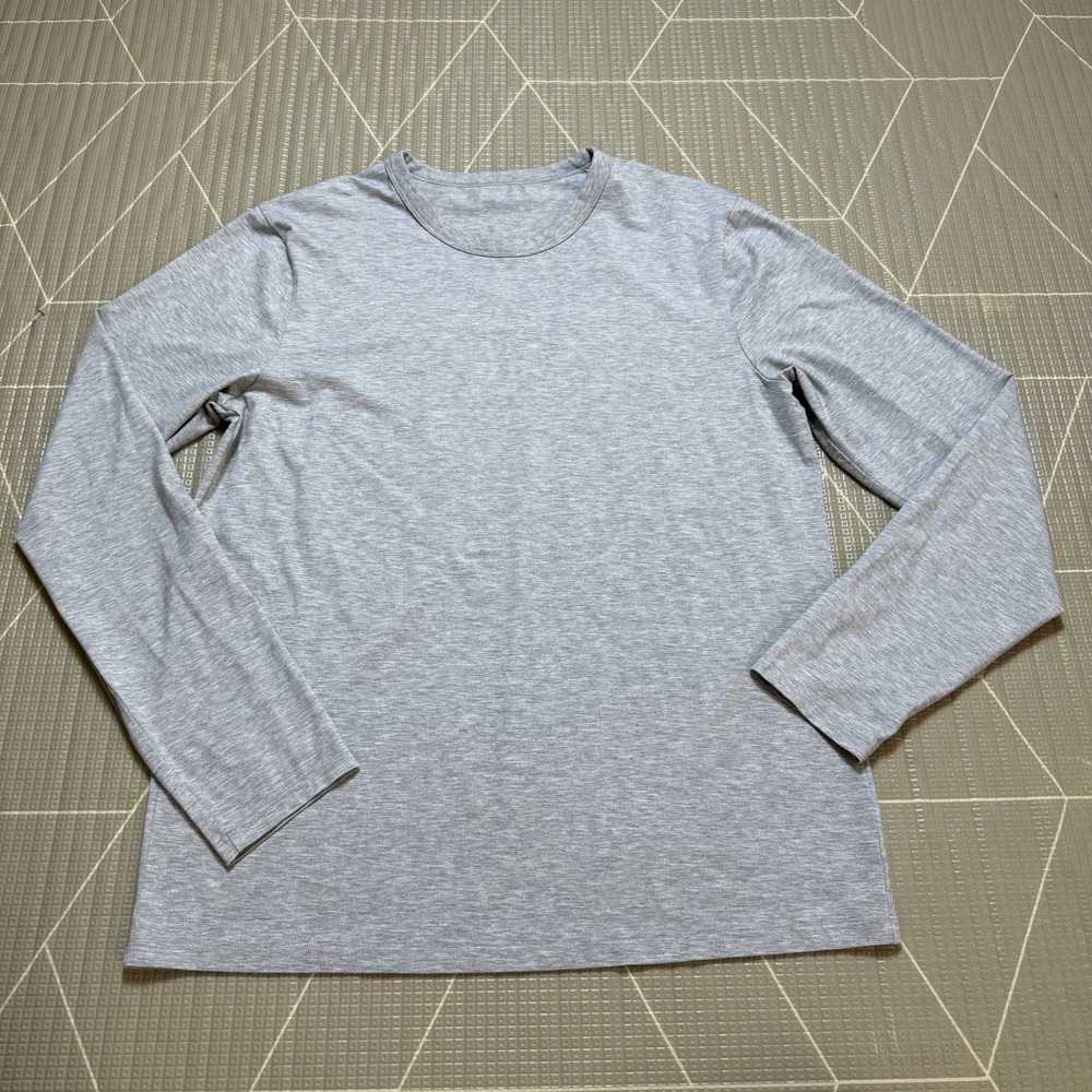 Lululemon 5 Year Basic Long Sleeve Shirt Men's M Gray Stretch Casual Pima Cotton